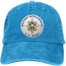 Ejiazhan7 американская армия Miltary Intelligence Ретро Регулируемая ковбойская Джинсовая Шляпа Унисекс Хип-хоп черные бейсболки