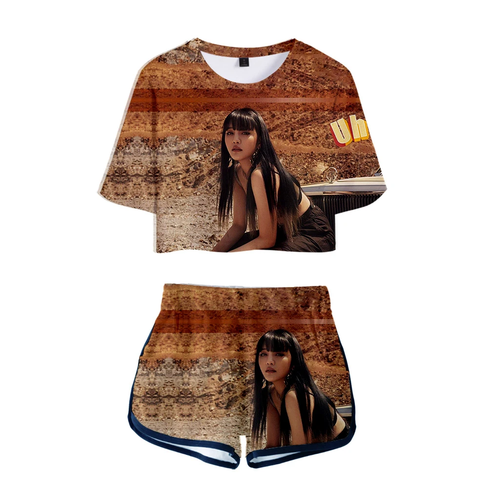 3D (G)I-DLE New Clothes Casual  swomen Print Summer sexy Two Pieces sets Women shorts and crop tops 2019 Cool Hot Sale suit plus