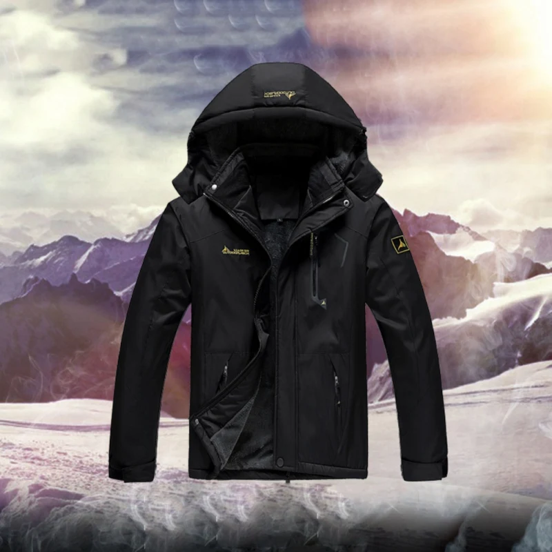 Мужские куртки, ветровка, зимняя, внутренняя, водонепроницаемая, флис, с капюшоном, для улицы, теплое пальто, для походов, кемпинга, походов, лыж