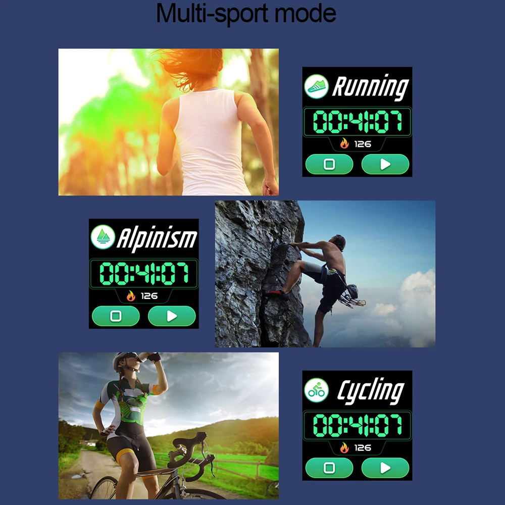Sports Watches Men Women Smartwatch Waterproof Smart Watch Full Screen Blood Pressure Blood Oxygen Fitness Tracker VS B57 IWO 8