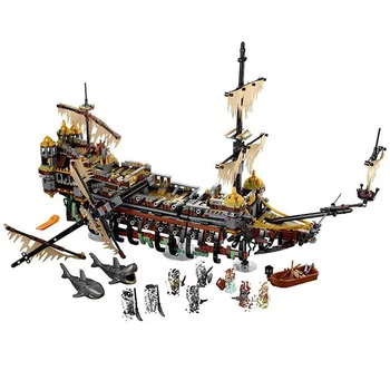 

Caribbean Pirates Silent Mary Building Blocks Assemble Ships Boats education Toys For Kids gifts Compatible 71042 Toys