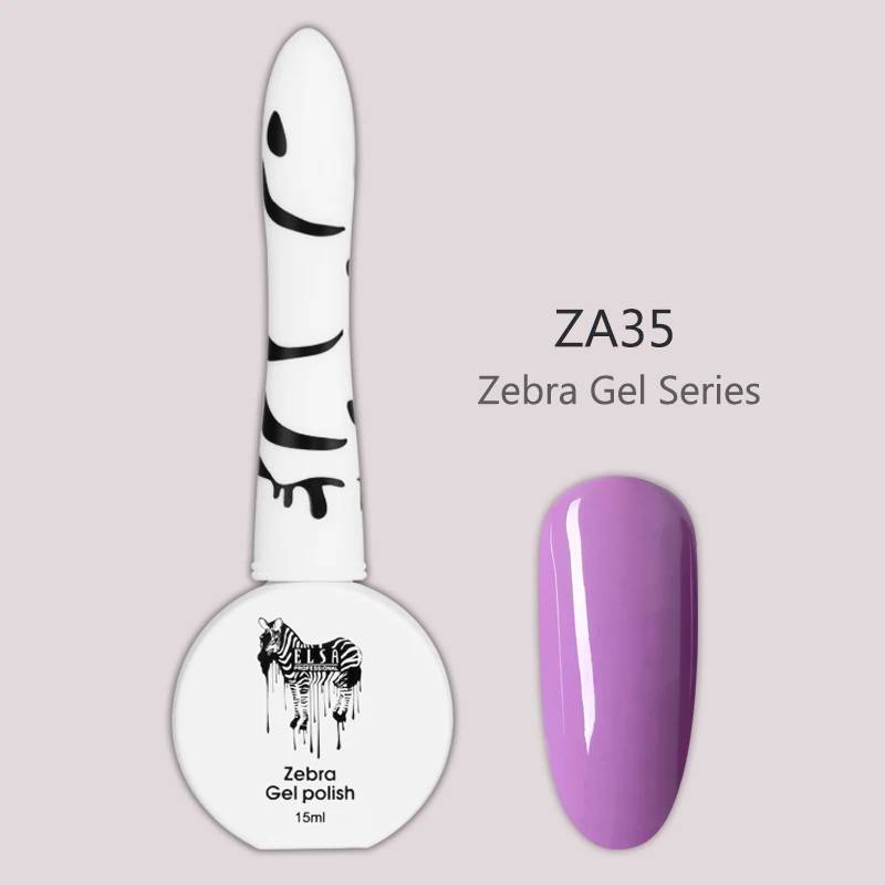 Elsa Гель-лак для ногтей Дизайн ногтей маникюр Лак Зебра ГЕЛЬ 72 цвета 15 мл замачиваемый эмалированный гель лак - Цвет: ZA35