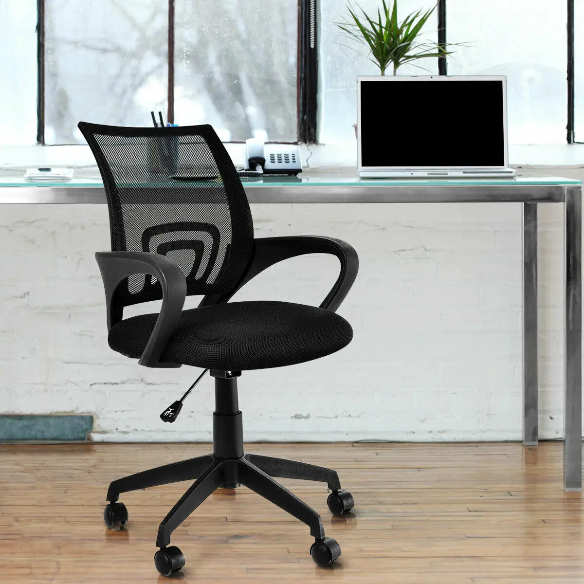 

Costway Black Ergonomic Mid-back Mesh Computer Office Chair