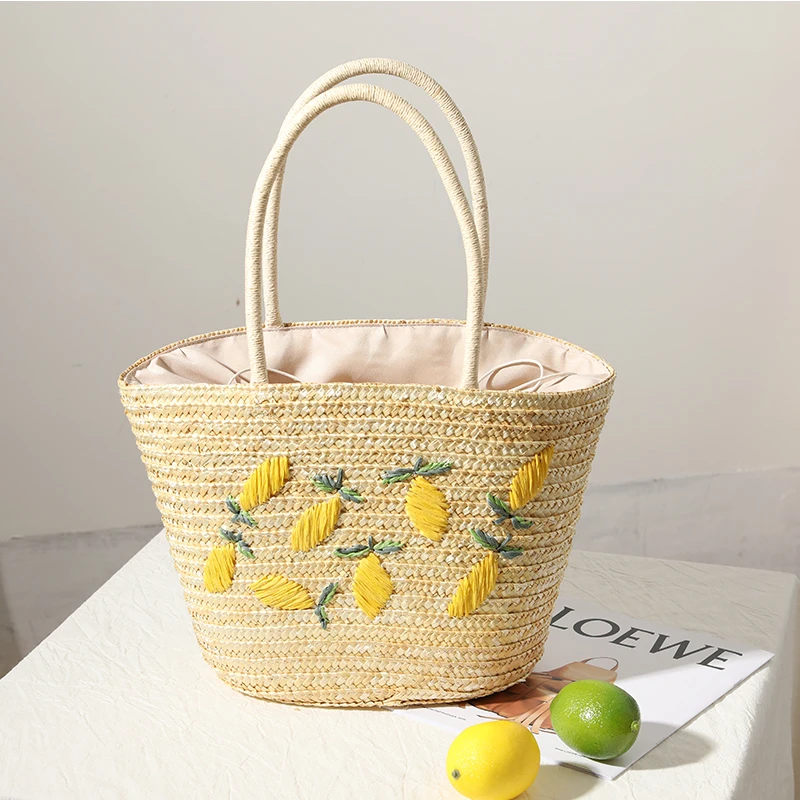 Women's shoulder bag for Summer straw woven holiday beach bag 2022 new simple alphabet embroidered handbag large capacity