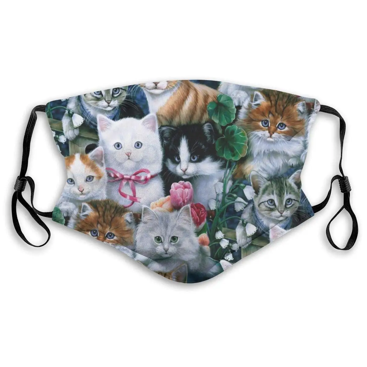 

Many Cat Print Mouth Masks With Filter Washable And Reusable Anti Dust Breathable Mask With Adjustable Ear Loops For Men And