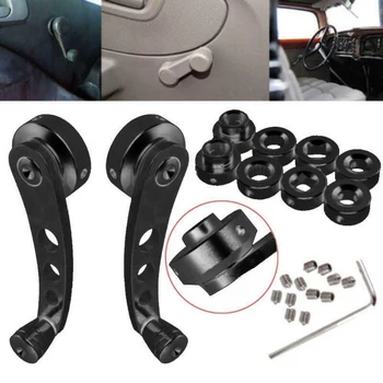 

UK 2Pcs Black Universal Aluminum Auto Car Window Winder Cranks Handle Door Kit Bright color non-fading durable replacement parts