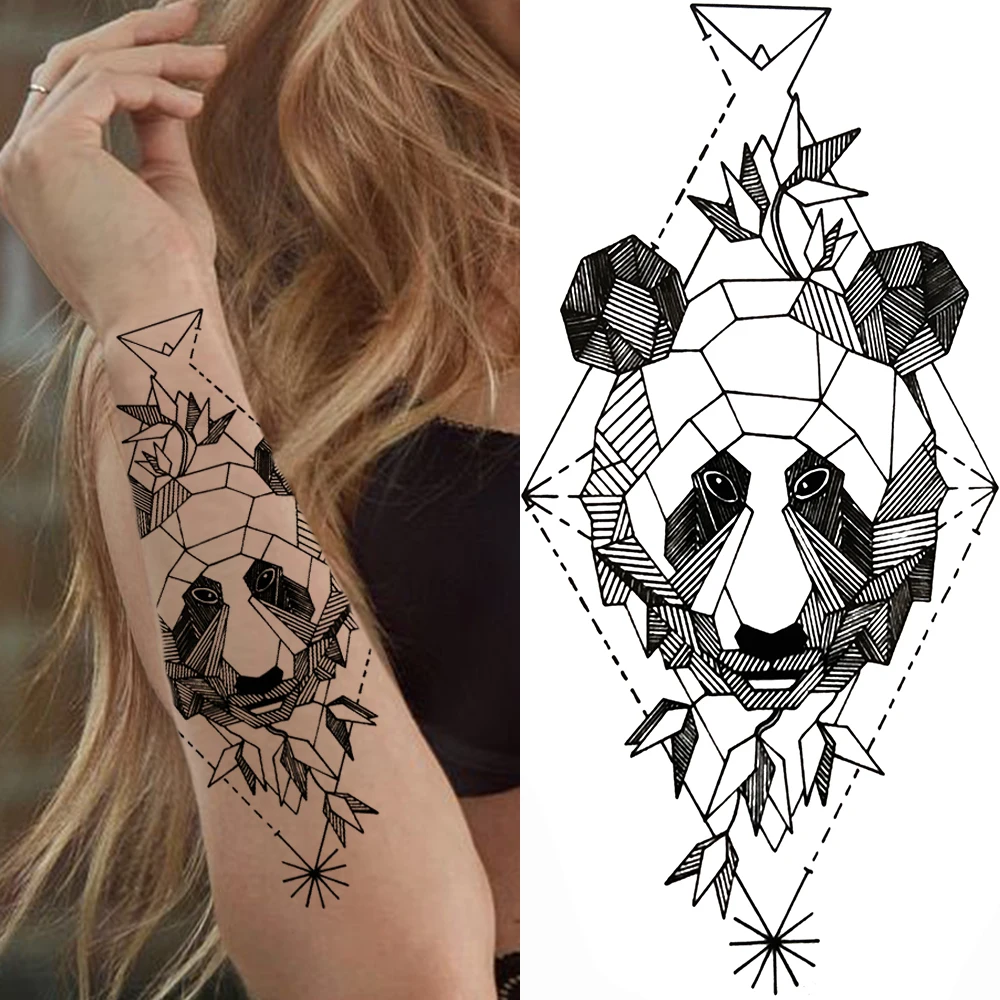 3d Realistic Lion Leopard Arrow Temporary Tattoos For Women Men Geometric  Wolf Lotus Fake Tattoo Body Art Painting Tatoo Paper - Temporary Tattoos -  AliExpress