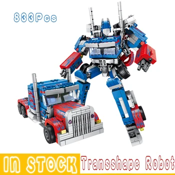 

Robots Transformation 833PCS 2in1 Optimus Transform Prime Robots Cars Direct deformation War Building Blocks Models Car Trucks