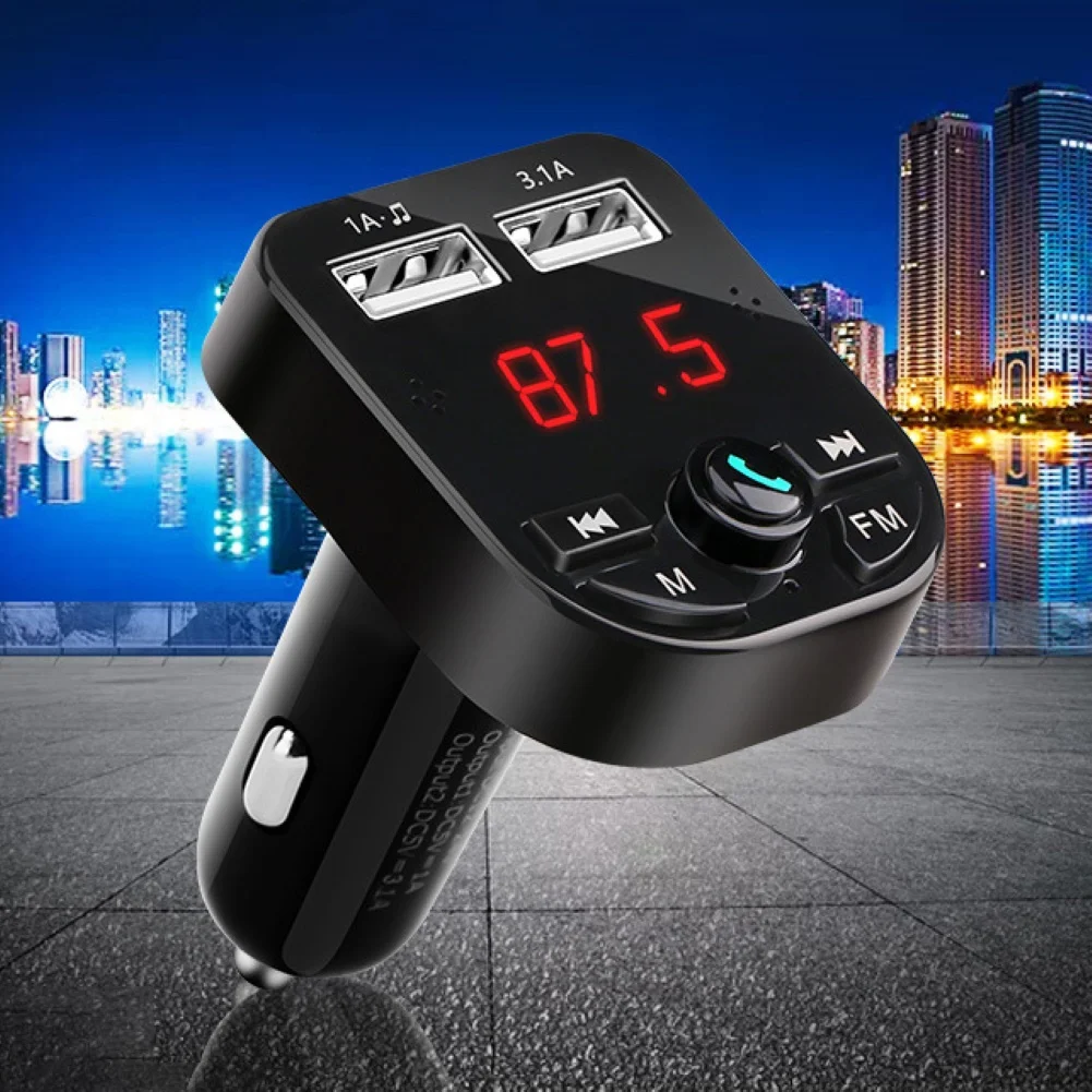 Многофункциональный двойной USB Handsfree автомобильный прикуриватель Bluetooth fm-передатчик mp3-плеер