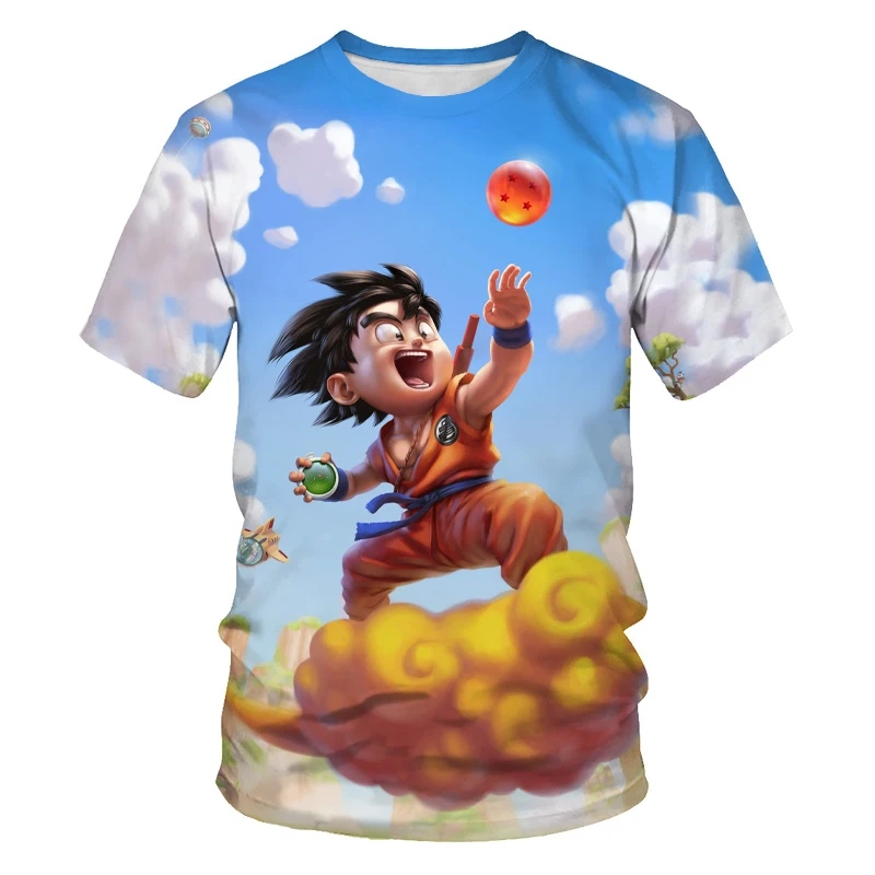 Summer Fashion New Men's Dragon Ball T-shirt Cartoon Monkey King Character 3d Printed Children's Casual Short Sleeve Shirt
