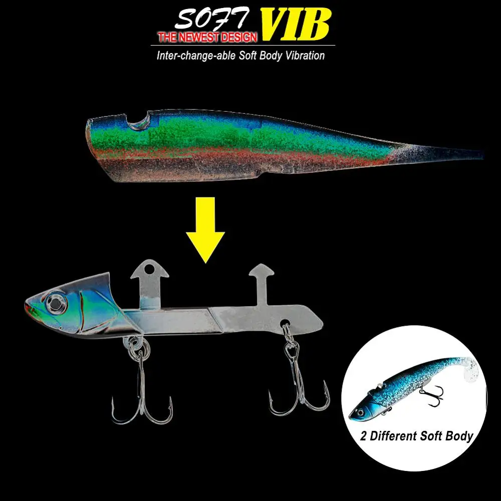 SUNMILE межсменный мягкий корпус VIB 12 см/30 г Быстрый погружающийся рыболовный воблер, блесна Easy Shiner Shads Бас Приманка Черный Гольян