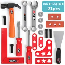 Набор инструментов для детей, Обучающие игрушки, инструменты для моделирования, инструменты для ремонта, игрушки, дрель, пластиковая игра, Обучающие инженерные игрушки-пазлы подарки для мальчика