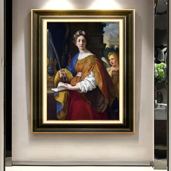 

Famous Painting Posters and Prints Wall Art Canvas Painting Pietro da Cortona - Saint Cecilia Picture for Living Room Home Decor