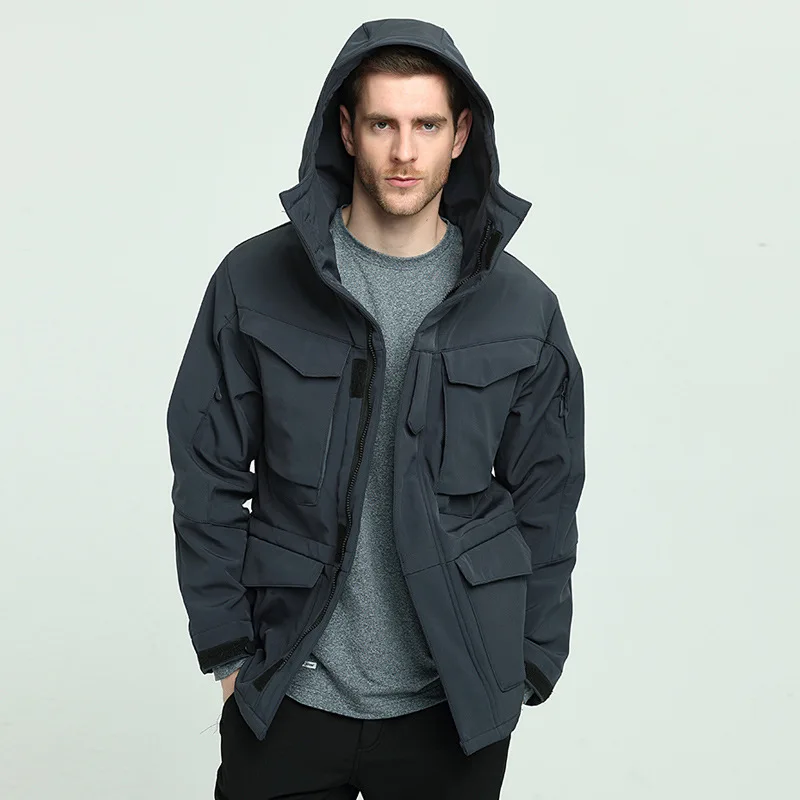 

Spy Shadow Shark Skin Soft Shell Tactical Windshield Men's Jacket Medium-length Windbreak Governor M65 Charge Clothing Camouflag