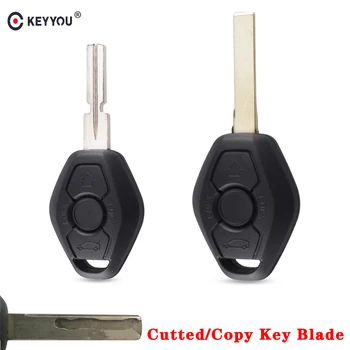 

KEYYOU Cutting Blade Car Key Case For BMW E38 E39 E46 EWS System 3 Button Key Remote Fob Case Car Key Shell Cover Keyless Fob
