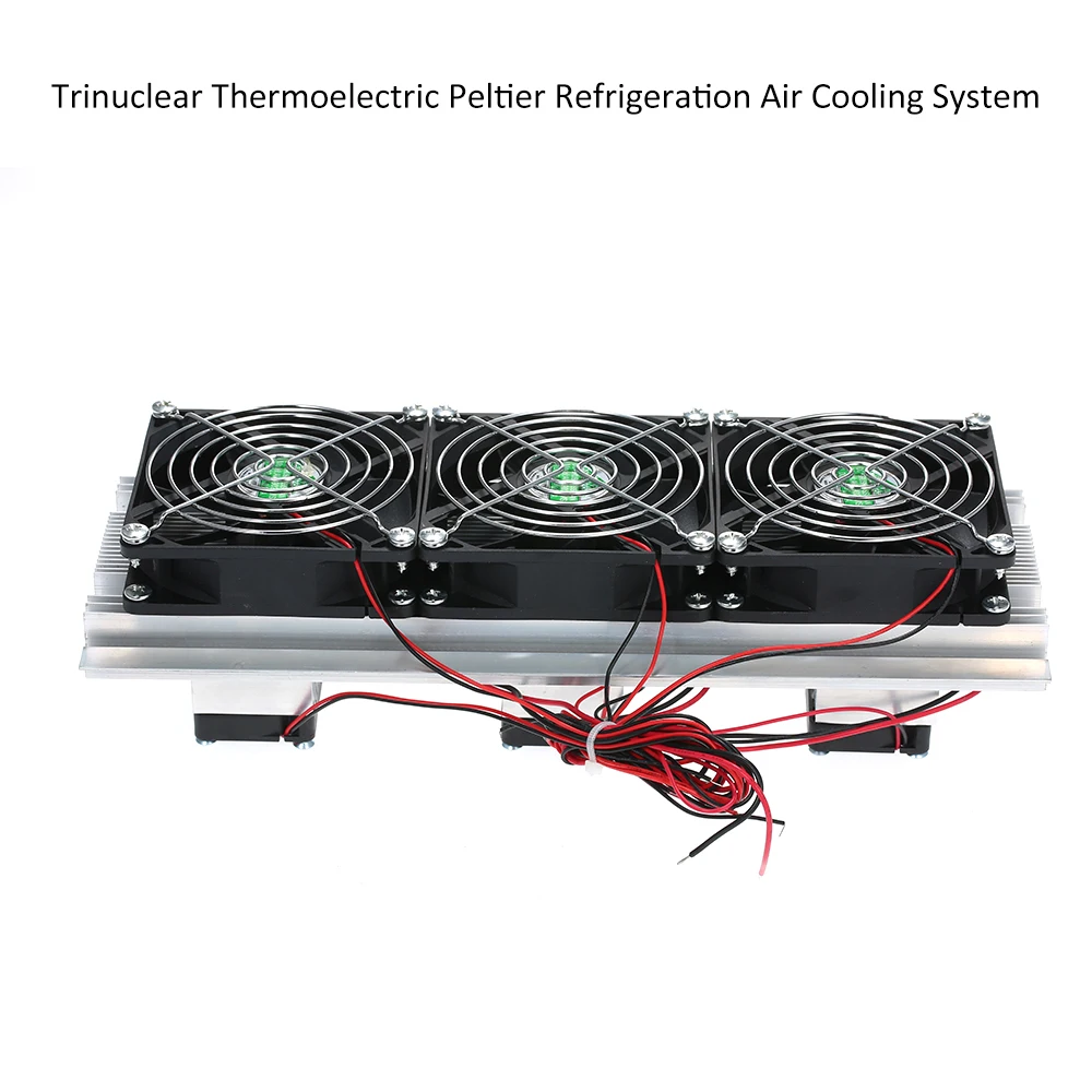 Fan Fittings 180W Trinuclear Thermoelectric Peltier Refrigeration Air Cooling System Kit Cooler 3x Fan