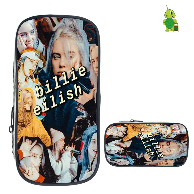 Billie Eilish пеналы для девочек-подростков, косметички, школьные принадлежности, канцелярские принадлежности, сумка для хранения, Billie Eilish, хип-хоп, косметичка