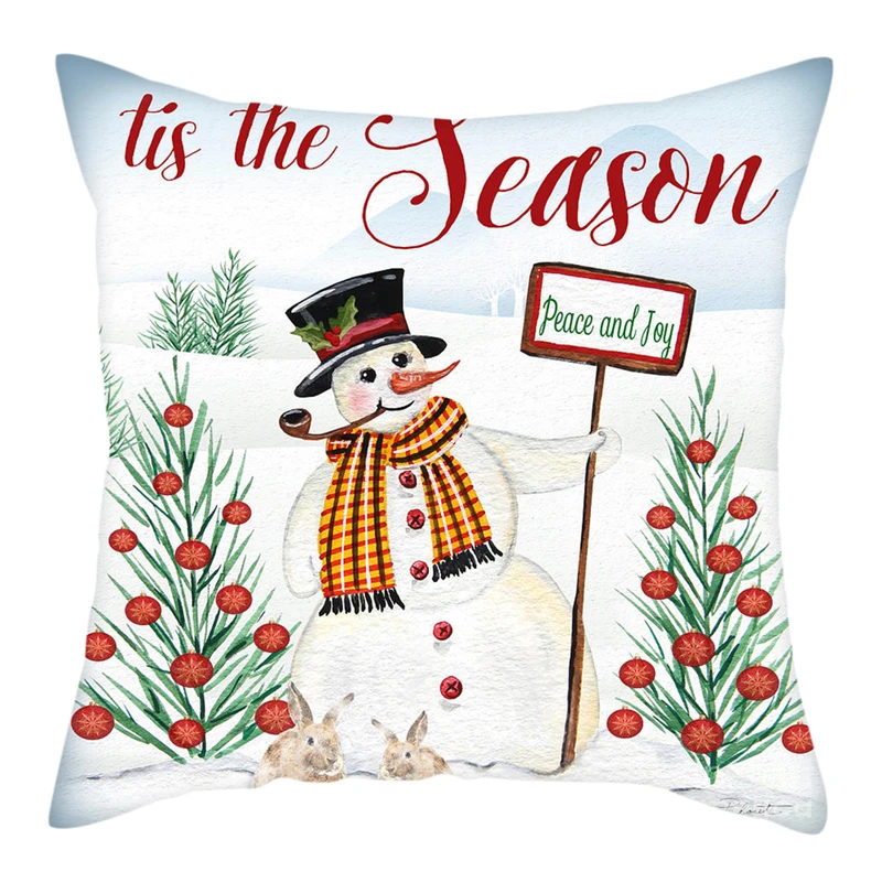 Fuwatacchi новогодняя елка, Подарочная наволочка, новогодний Снеговик-подушка, наволочки для домашнего дивана, декоративные наволочки 45*45 см - Цвет: PC12416
