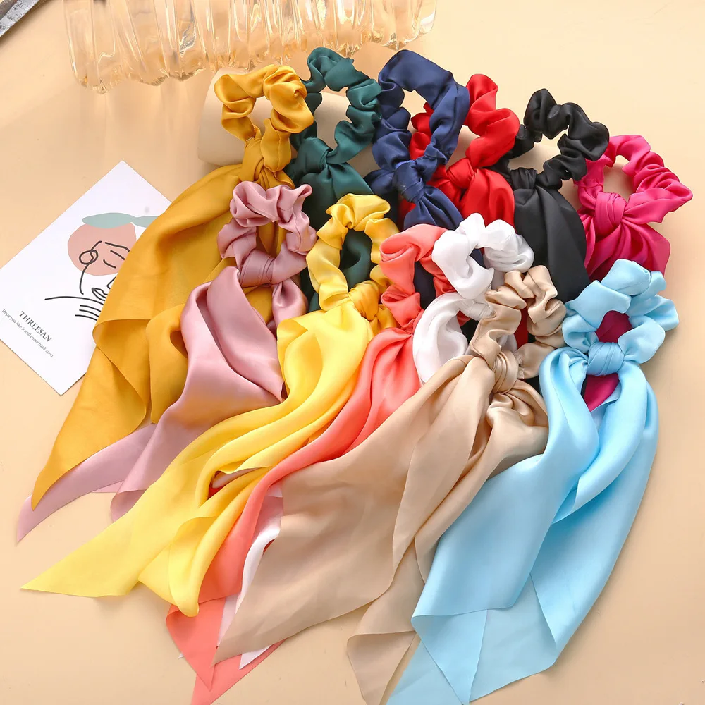 

Todorova Vintage Hair Scarf Bow Scrunchies Women Hair Accessories Ponytail Holder Headbands Bowknot Elastic Hair Ties For Girls