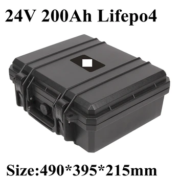 

24V 200AH Battery Lifepo4 200ah Lithium Iron Phosphate LFP Battery Solaire 200ah BMS System RV EV Inverter Waterproof Case + 10A