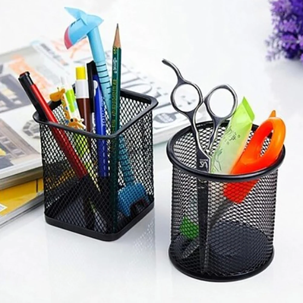 

1pc Metal Mesh Pen Holder Pencil Pot Scratch-resistant Pencil Cup Holder For Student Supplies And Office Supplies