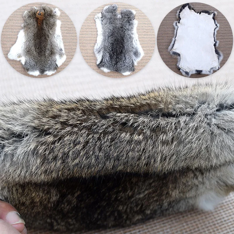 Fur Fabric 3 Colours Nature Rabbit Fur DIY Apparel Sewing Fluffy Rabbit Leather Fur Home Decoration Clothing Accessories Raw