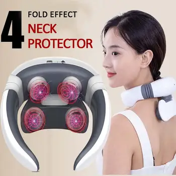 

2020 New pulse Neck massager health care Cervical therapy instrument Charge patch massage Wireless Remote Control