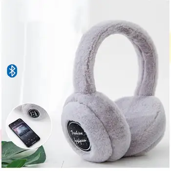 

Folding Bluetooth Earphones Woman Men Winter Warm Plush Wireless Headphones Ear Protection Earmuffs Bluetooth Earphones 6 Colors