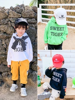 

Boys Hooded Sweater Autumn Thin Baby Spring Models Tops Tide Boy Western Style Spring Children New Children's Clothing Male