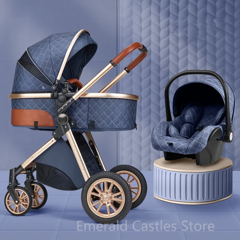 New 3 in 1 Baby Stroller High Landscape Carriage Light Newborn Pram Shock Proof Two Way 2 in 1 Kid Car Baby Comfort Cart 2022 1