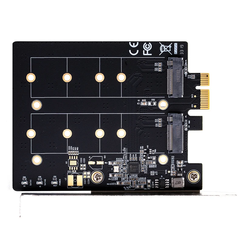M.2 адаптер PCIE для M2 Универсальный адаптер с двойным M.2 NGFF SATA SSD B Ключ PCIe 3,0x1 адаптер с радиатором Поддержка 2230 2242 2260 2280 M2 SSD
