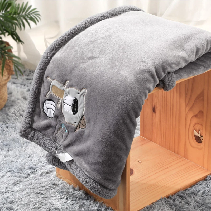 Baby Blankets Newborn Double-deck Warm Flannel Blanket Stroller Coral Fleece Manta Bebe Baby Products New born Baby Swaddle Wrap 6