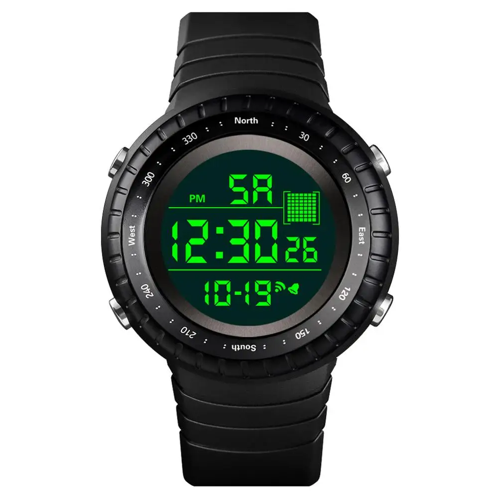 

HONHX Men Sports Digital LED Watch Casual Wrist Watches Silicone Strap Military Waterproof Male Clock relojes para hombre 902F