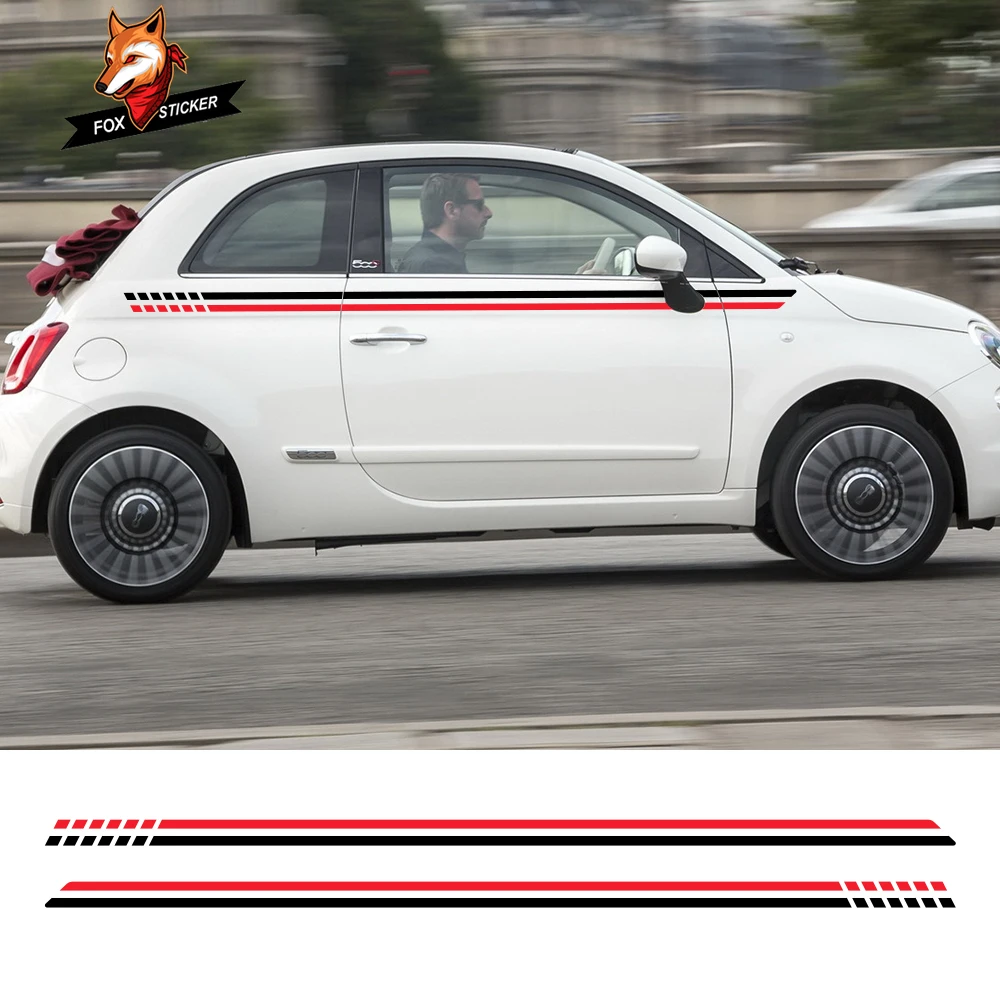  2Pcs Vinyl Film Auto DIY Styling Decoration Decals Automobile Car Long Side Stripes Stickers Car Ac