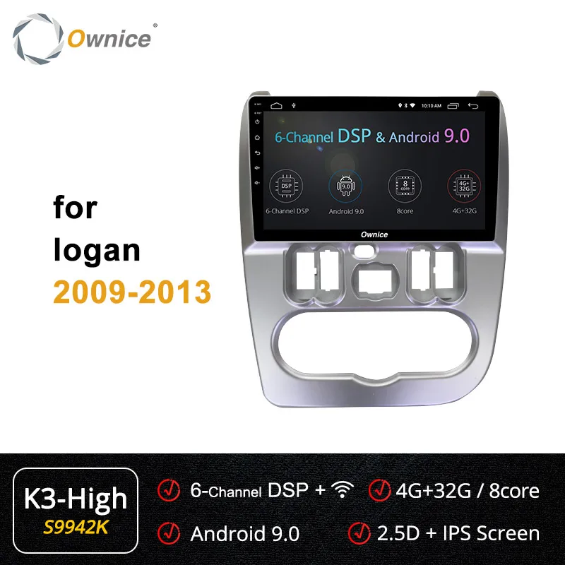S9942 K3 HIGH Ownice Восьмиядерный Автомобильный плеер K3 K5 K6 для Renault Duster/Logan 2009-2013 Android 9,0 gps радио 4G LTE DSP 360 панорама оптическая - Цвет: S9942 K3 HIGH