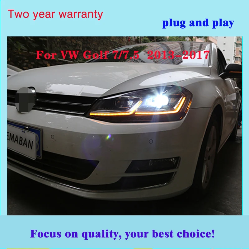 Автомобильный Стайлинг для Golf 7/7. 5 MK7 светодиодный налобный фонарь Golf7 2013- DRL Hid динамический сигнал головная лампа Биксеноновая фара аксессуары