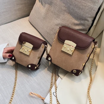 

Vintage Square Crossbody Bag 2020 Fashion New hQuality Matte PU Leather Women's Designer Handbag Chain Shoulder Messenger Bag