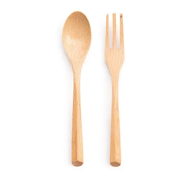 

Wholesale wooden handle triangle fork spoon tableware set Japanese Korean creative household long handle spoones dinner set