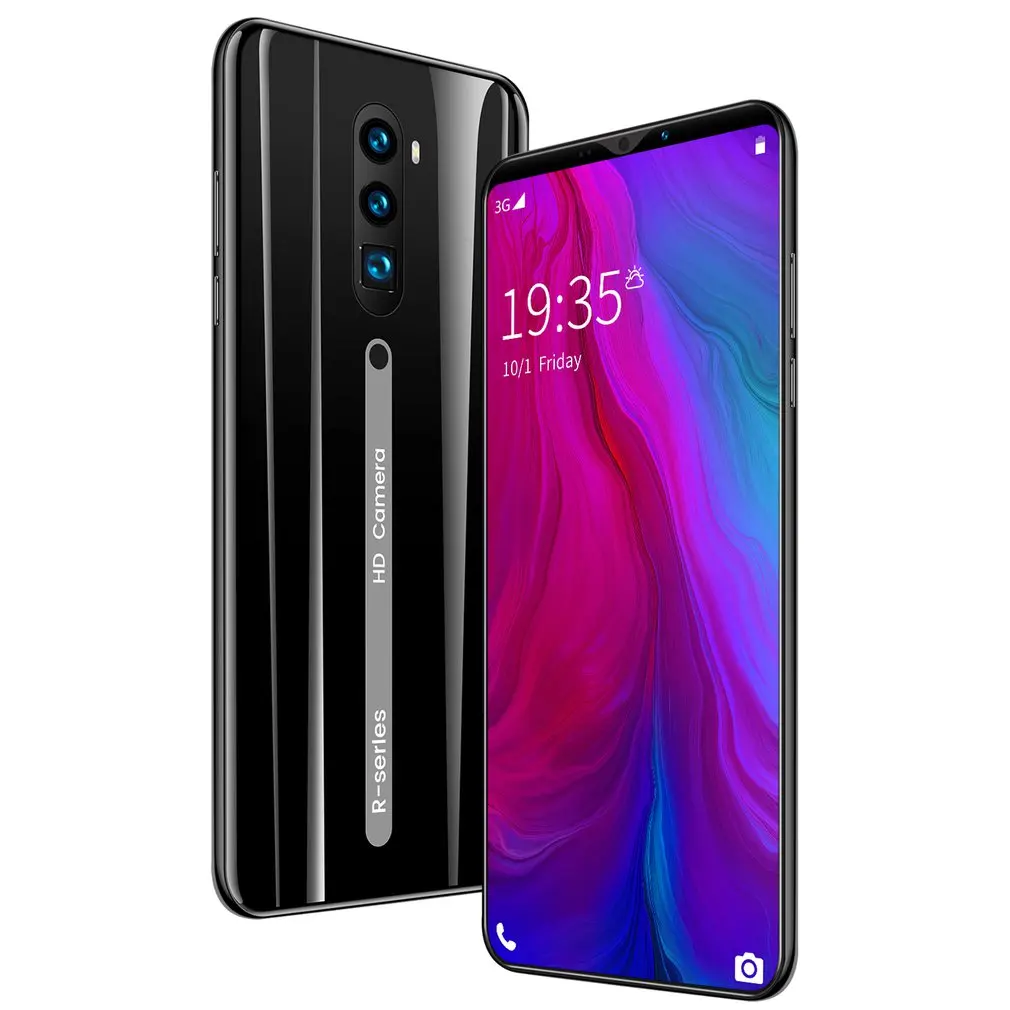 Телефон Rino3 Pro на Android экран 5 8 дюйма фиолетовый в форме капли воды смартфон