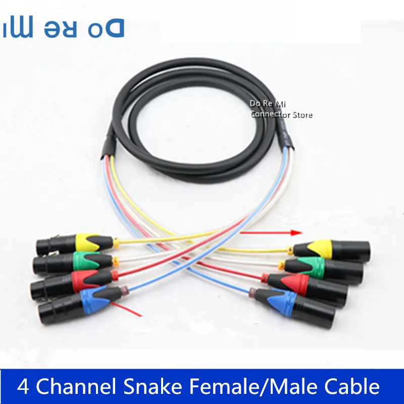 4-канальный Змеиный аудиокабель XLR 3-жильный кабель cannon/микрофонный