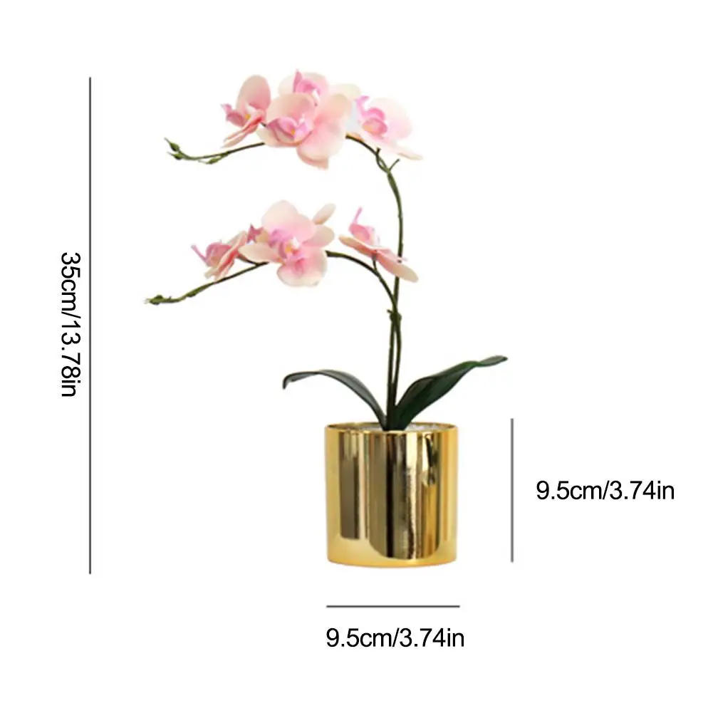 Fake Artificial Flower With Vase pot Simulation Phalaenopsis Flower Decoration for Table Home Office Wedding Decoration