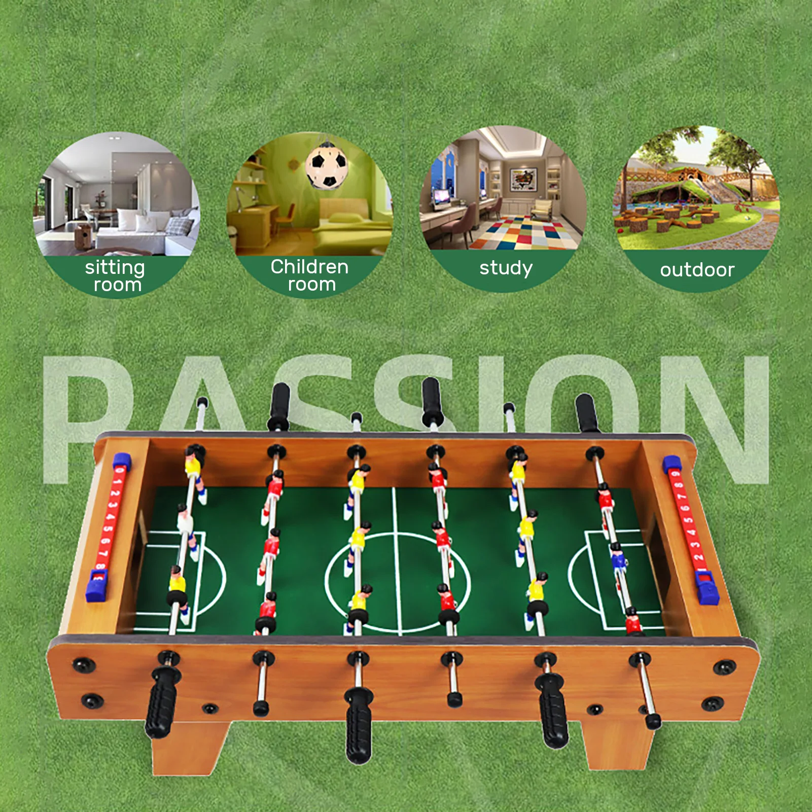 Mini Tabletop Foosball Game Set Table Portable Soccer Board Game Sets Mini Score Keeper For Adults Kids Toy 6