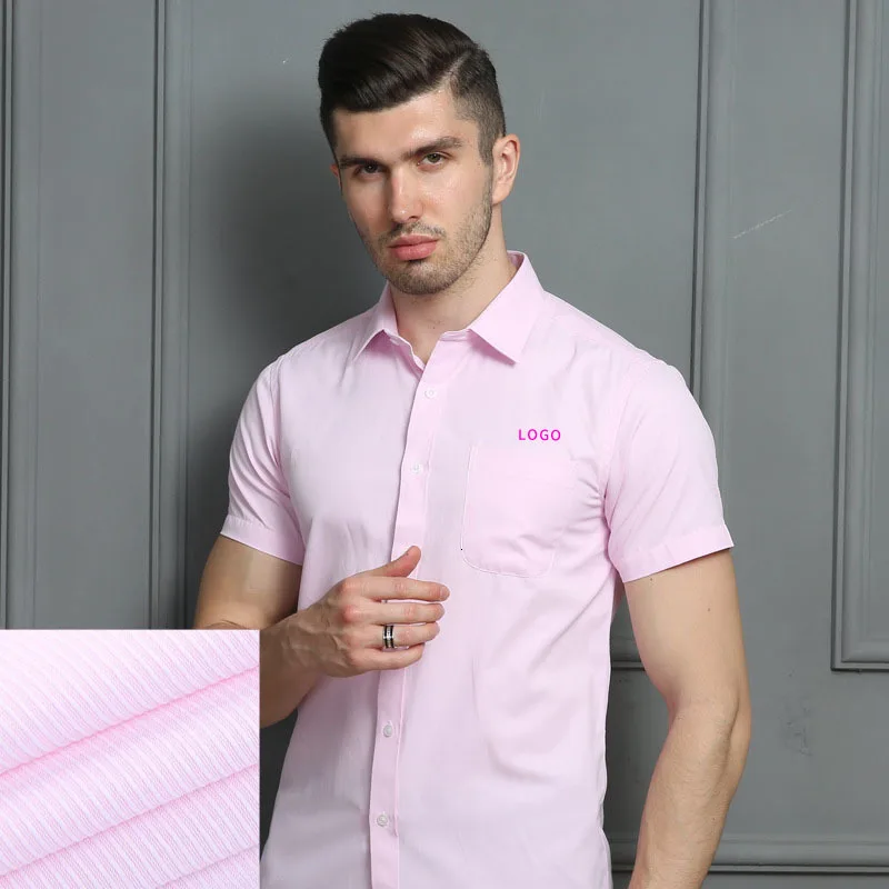 And pink twi Мужские и женские рубашки с коротким рукавом в деловом стиле, одноцветная деловая рубашка с принтом на заказ - Цвет: And pink twi