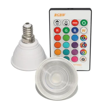 

E27 RGBW LED Spotlight 110V 220V 3W E14 RGB Led Bulb Lamps GU10 GU5.3 MR16 Lampada + IR 24 KEYS Remote For Party Christmas