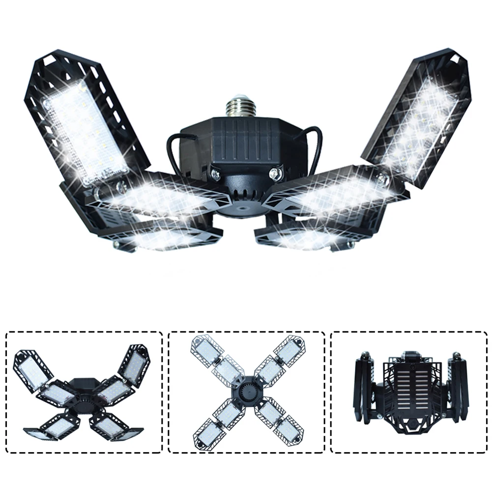192LED 120W LED Deformable Garage Light 360 Degree E26 E27 Foldable Panels Ceiling Warehouse Lighting for Home Workshop | Освещение