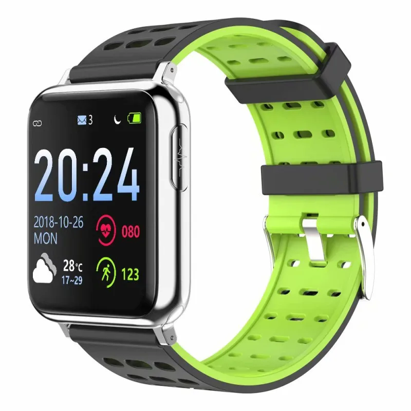V5 Смарт-часы цветной экран сердечный ритм кровяное давление SPO2 смарт-браслет PPG ЭКГ Водонепроницаемый Bluetooth различный цветной браслет - Цвет: Green silver