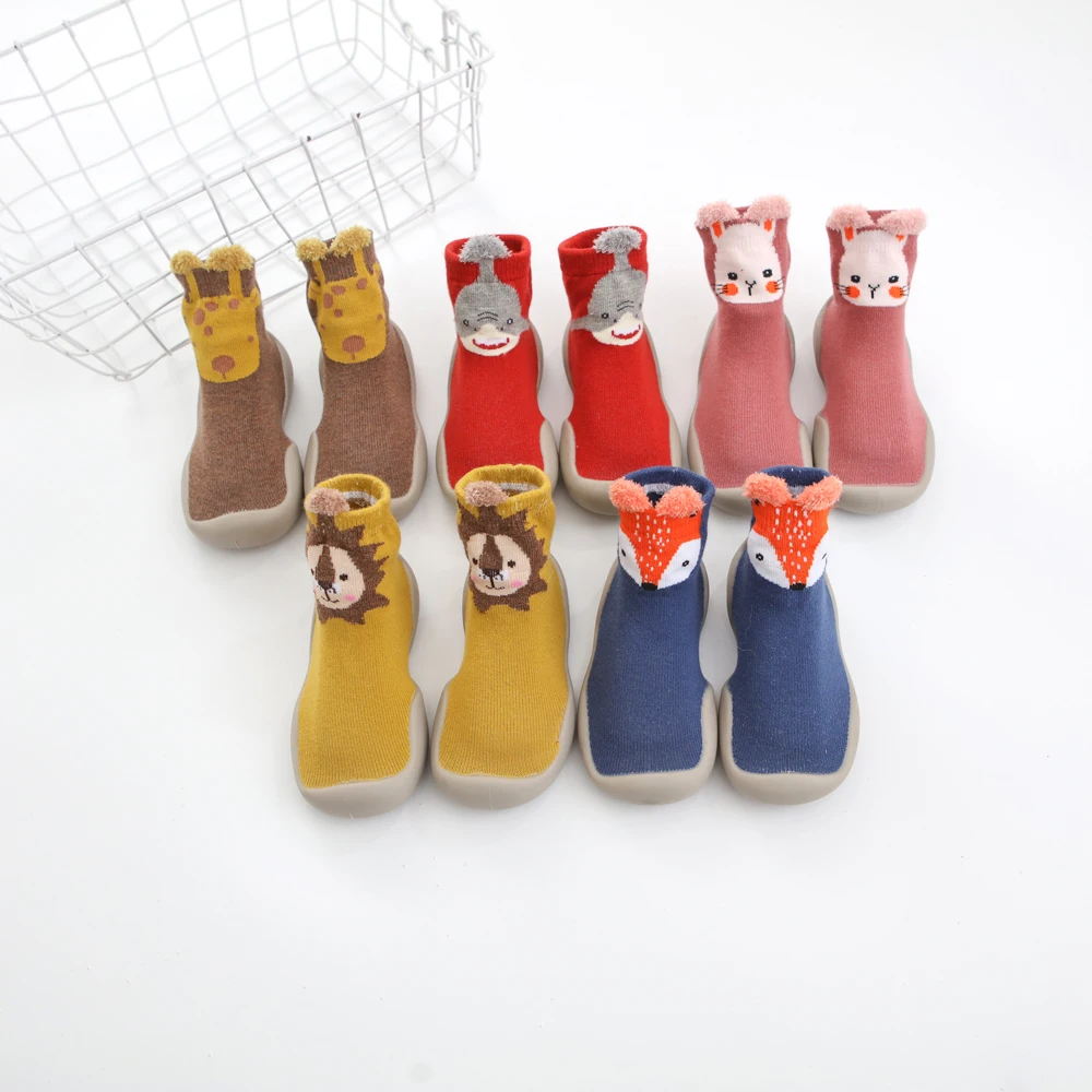 Chidren Slipper Fashion Toddler Anti-slip Comfortable Kids Rubber Sock Baby Casual Shoes Knitted Soft Infant First Walker baby shoes soft sole shoes