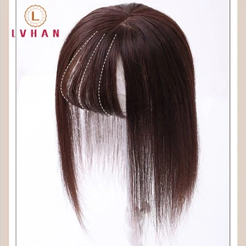 

LVHAN Black Light Brown Clip On Bangs Hairpieces for Women Bangs Clip In Hair Extensions Synthetic High Temperature Fiber