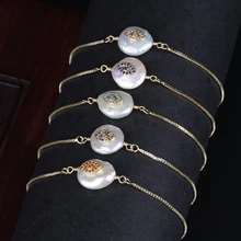 Разноцветные чешские крошечные амулеты для защиты от сглаза, пресноводные жемчужные бусины, амулеты, изящный браслет для женщин, подарок на свадьбу, день рождения