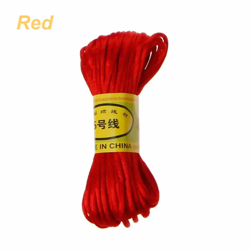 Red 10 м мягкий сатиновый нейлоновый многоцветной шнур сплошной канат для изготовления ювелирных изделий бисер хлопковый шнур для ребенка 2,5 мм DIY Ожерелье Подвеска DXAD - Цвет: Red
